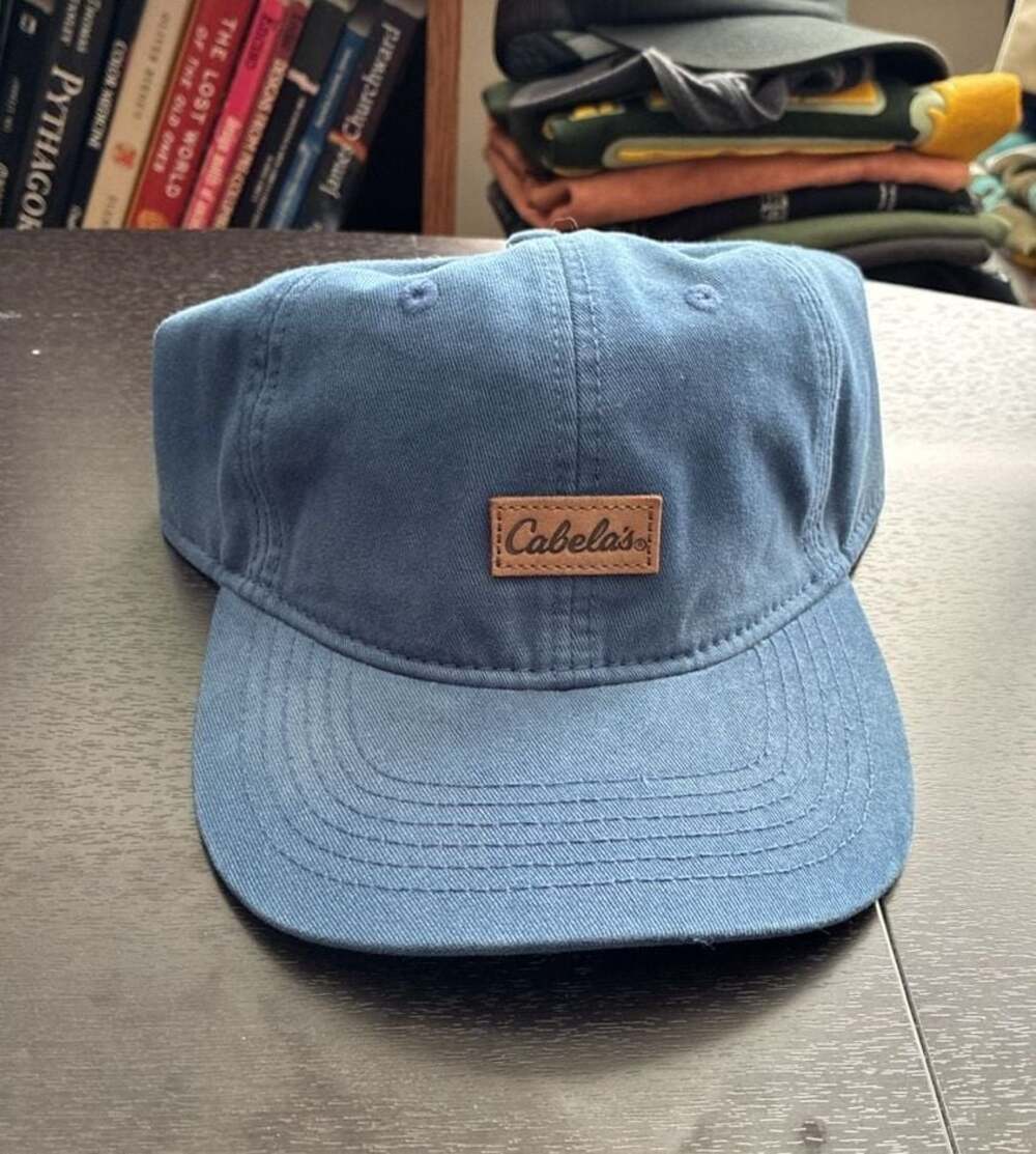 Cabela's Ladies Blue Twill Baseball Cap with Leather Strapback